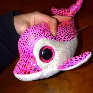 Pink TY dolphin beanie boo 2015
